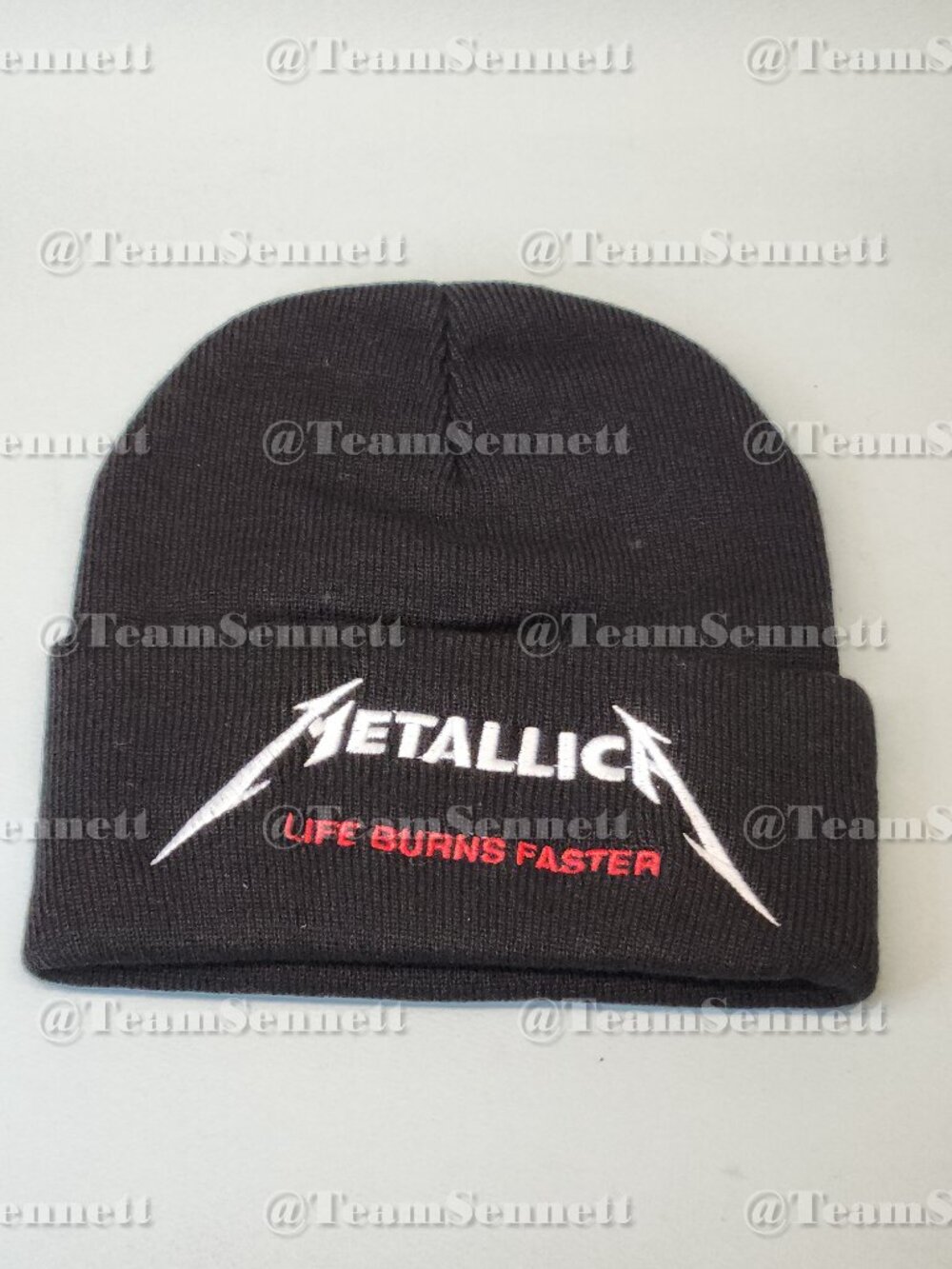 Metallica Beanie Cap / Black Knit Hat / Life Burns Faster Sphere Vegas 2026 / 27